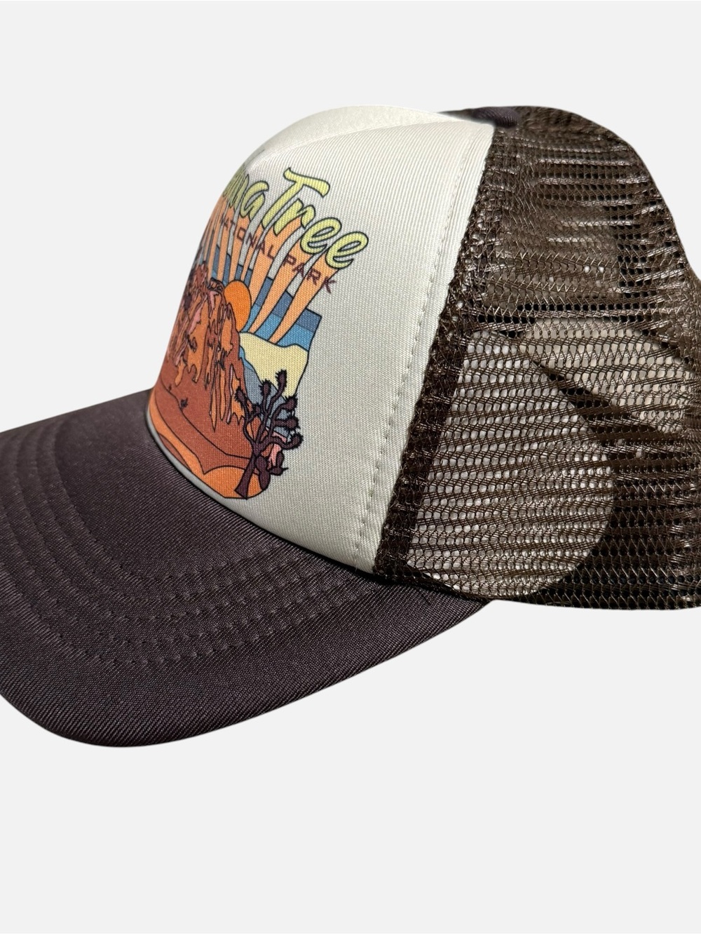 Joshua Tree National Park Trucker Hat Snapback Desert Graphic NWT Brown - Picture 3 of 7